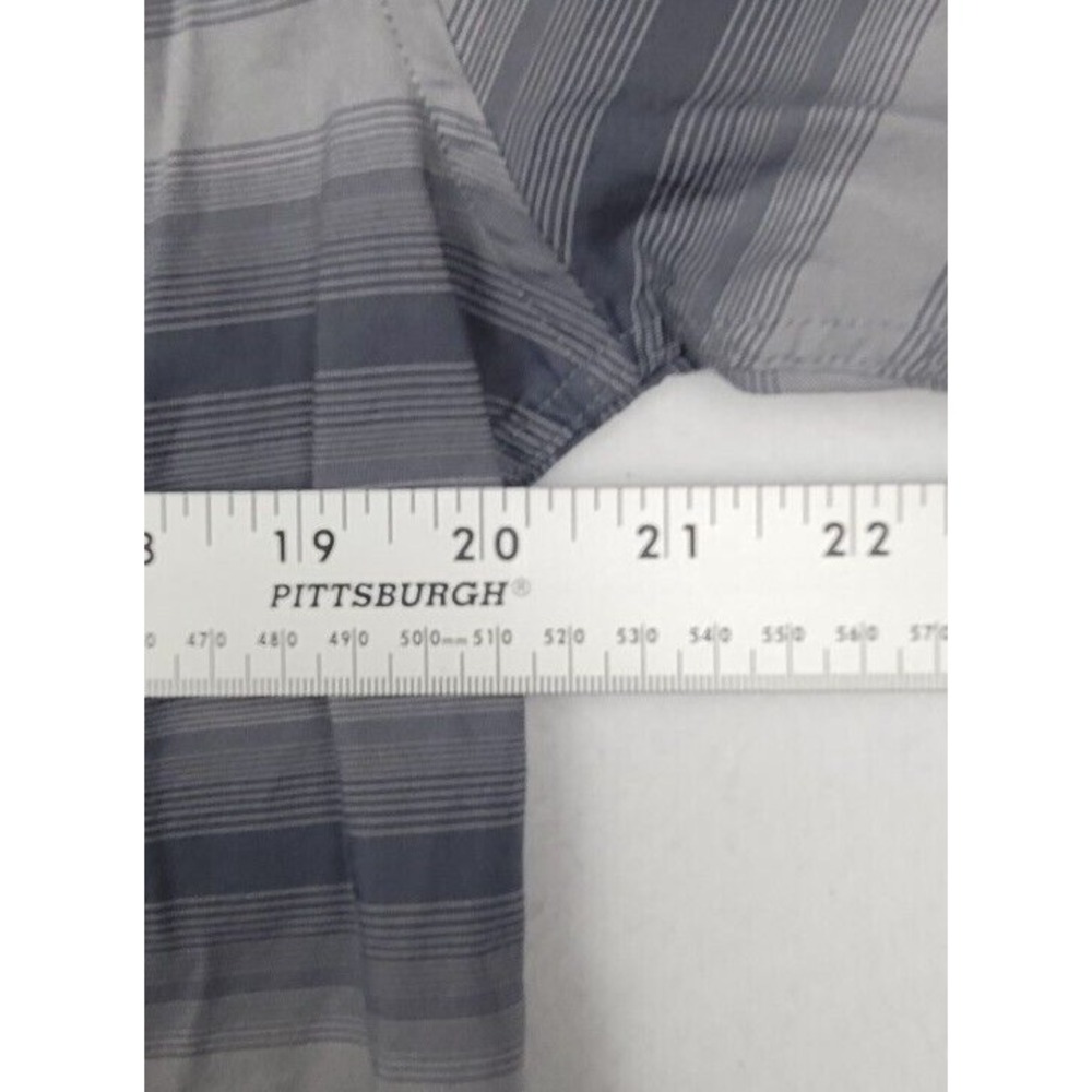 Travis Mathew Men's Gray Black Striped Golf Shirt Sz L - Performance Button-Up - Picture 7 of 9